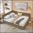 L-shape Corner Bed Frame Velvet Tufted Daybed-378269701-369701718