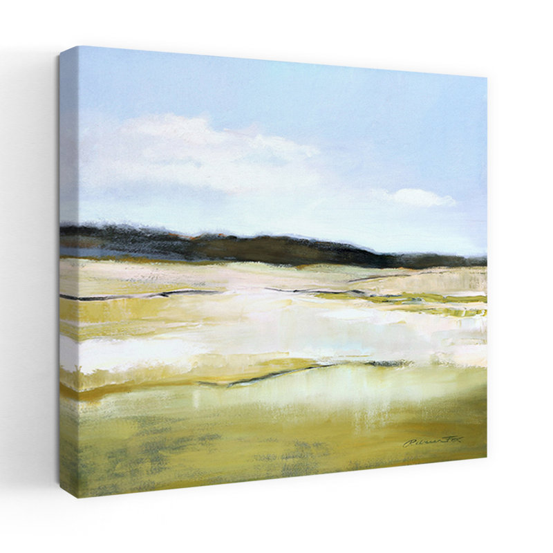 Hillside, paysage abstrait contemporain, art naturel, H 18 po x l 18 po