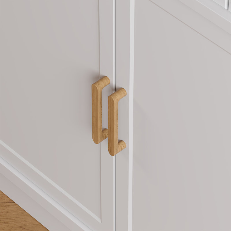 Solid Wood Handle Pull, 3.78", Oak