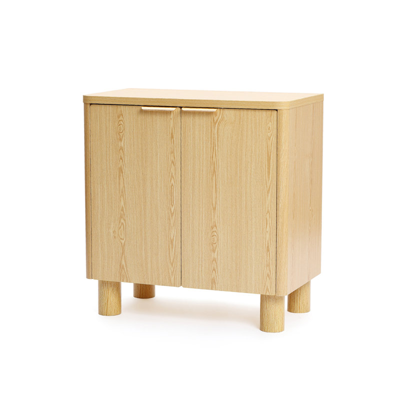 28.3'' W Oak Storage Cabinet, Light Wood Accent Cabinet