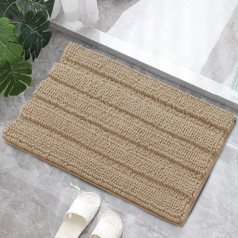 Tapis pour salle de bain Faddis, Sable, Simple - L 24 po x l 16 po