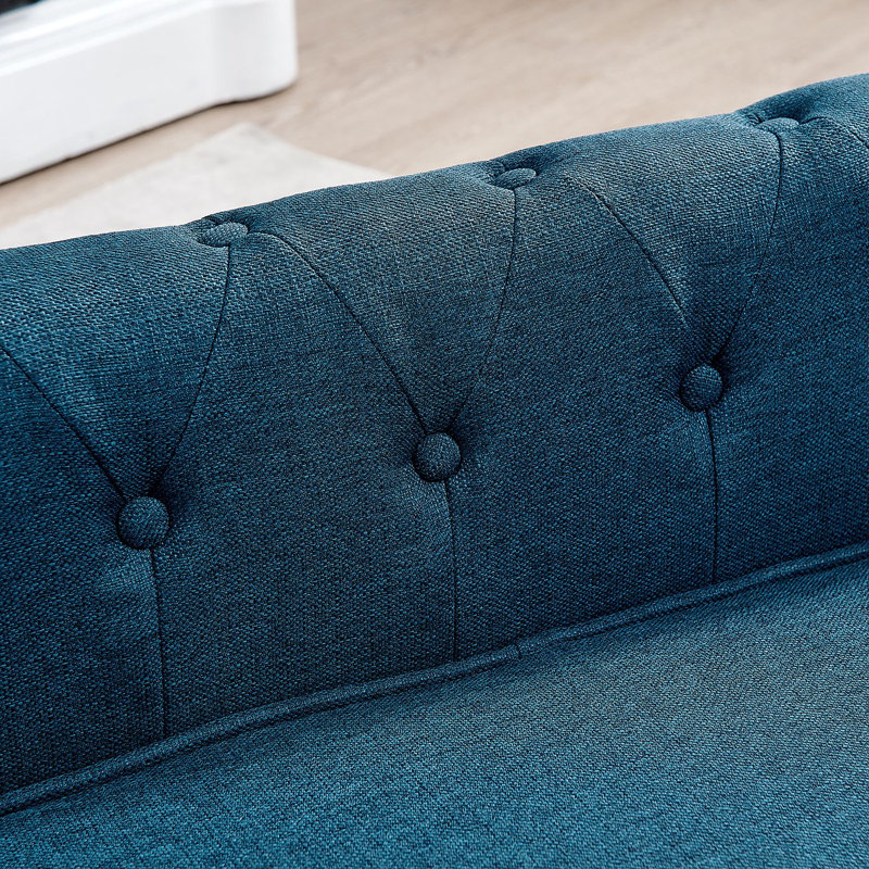 Élégant lit pour animaux de compagnie rectangulaire pour petits et moyens chiens, canapé-lit surélevé durable, canapé confortable pour chien, canapé moderne et élégant pour chiens de petite et moyenne taille, bleu
