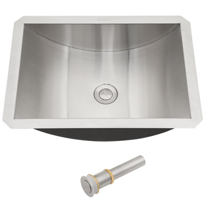 Évier encastré en acier inoxydable au fini nickel brossé de 18 po x 13 po avec bonde escamotable, Su304 pour un service de longue durée, entretien facile de la surface nano et hydrofuge, essuyage sans effort du bassin lisse, au-dessus
