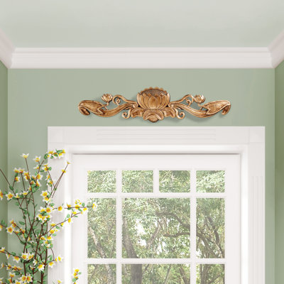 De Velde Water Lily Pediment Wall Sculpture