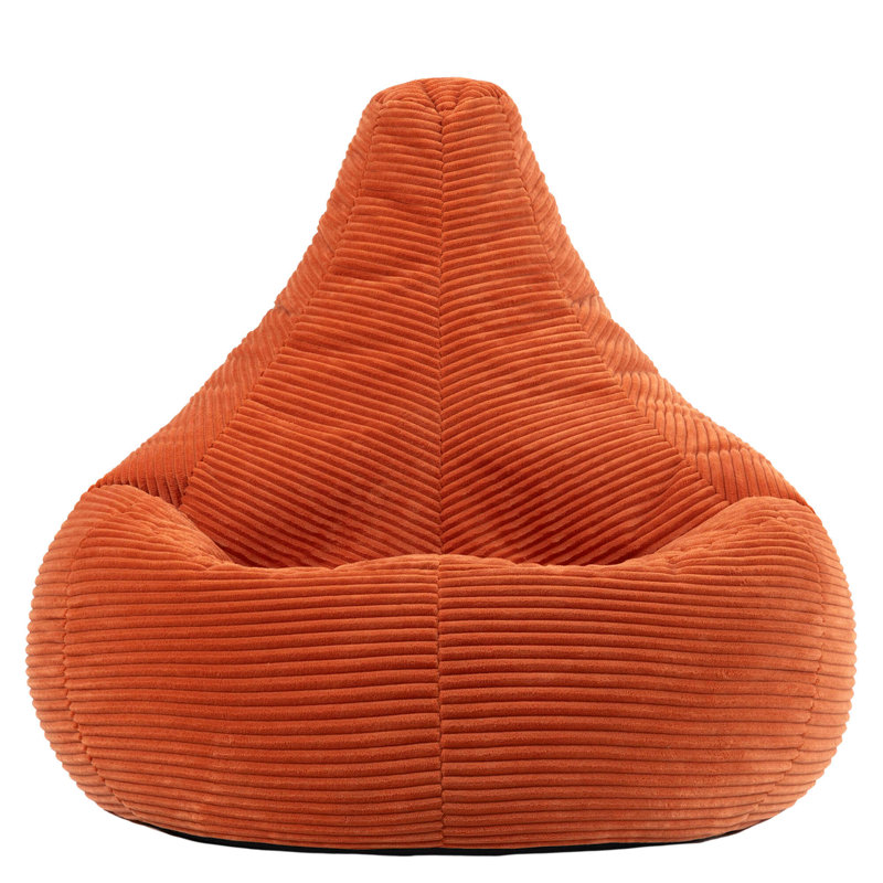 Bean Bag Bazaar Dalton Corduroy Recliner Bean Bag, Orange