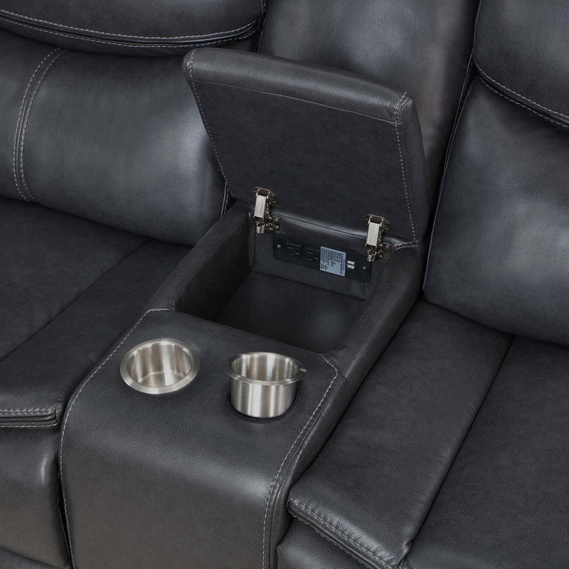 Canapé modulaire inclinable électrique avec console rabattable