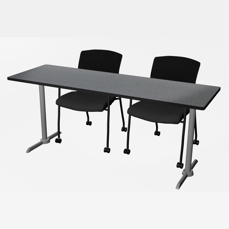 Base et table de formation Cain, H 29 po x L 72 po x l 24 po, Gris lune, Gris entreprise