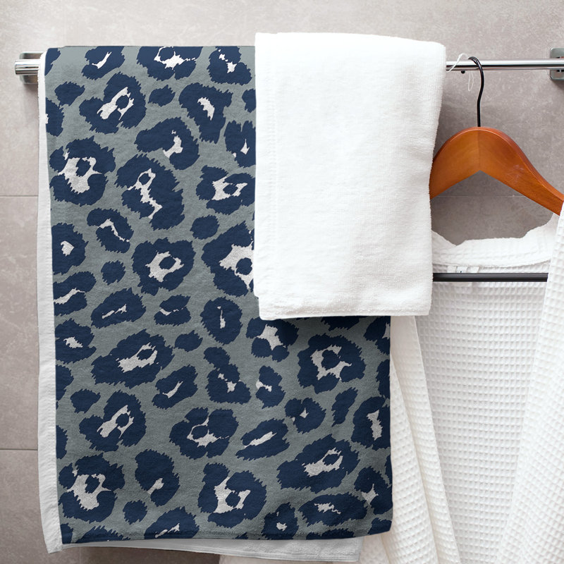 Everdene Bath Towel, Polyester/Cotton Blend, Silver/White/Blue
