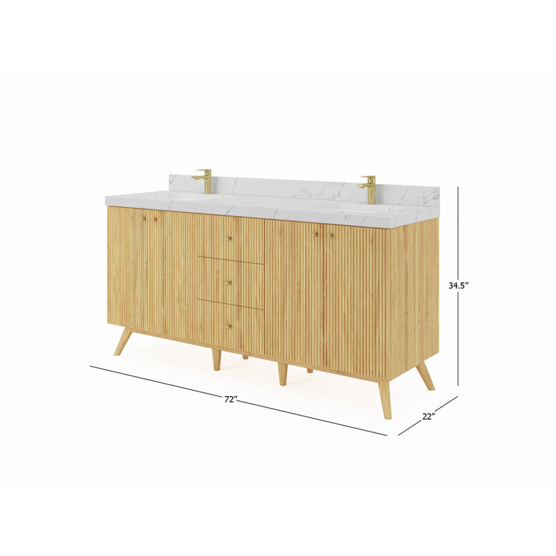 Ensemble de meuble-lavabo double 72 po Izzat, Empira blanc