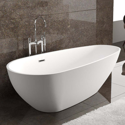 55.13'' x 29.5'' Freestanding Soaking Acrylic Bathtub