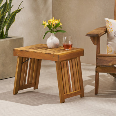 Belsky Rectangular Acacia Outdoor Folding Side Table