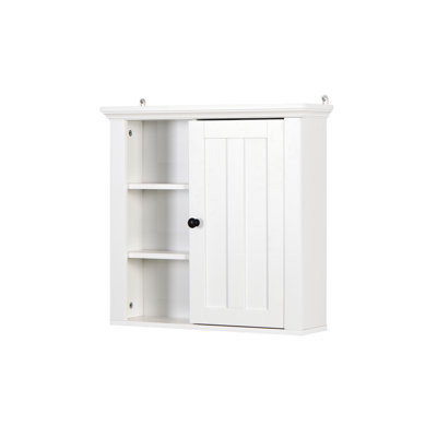 Bathroom Wooden Door Cabinet - 20.74x5.82x20 Inch, White , Engaging Style, Waterproof & , Easy To Put Together, Adjustable Shelf, Over Toilet Storage For Bathroom, Office, Kitchen, Bedroom With In,