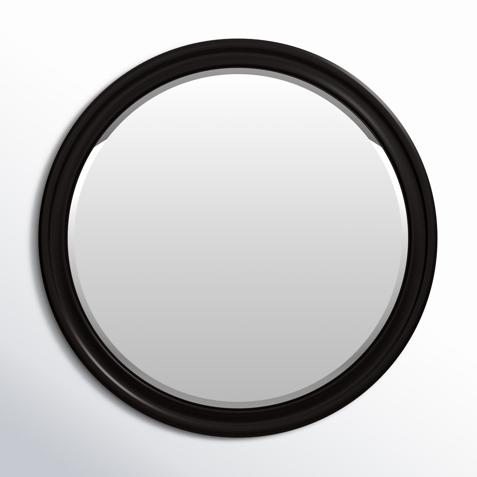 Talvi Wood Round Wall Mirror, Black