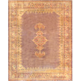Sivas Hand Knotted Wool Oriental Area Rug in Purple/Yellow/Orange