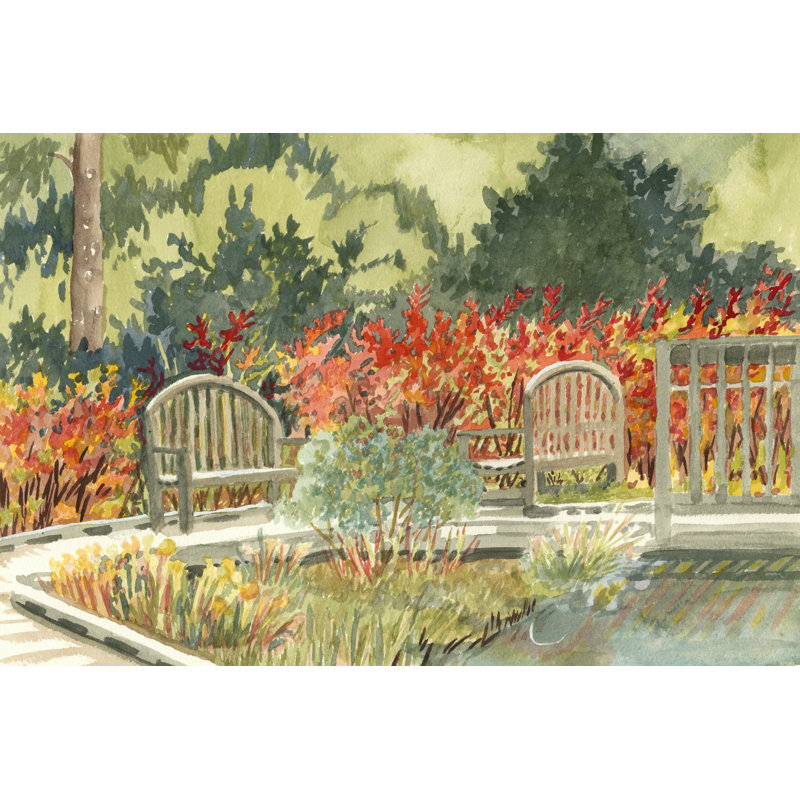 Aquarelle Garden I by Dianne Miller - No Frame Painting on Canvas, 30cm H x 46cm W x 3.8cm D