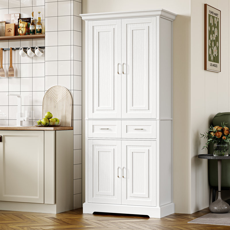 Hettel 70.9" Kitchen Pantry, White