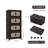 Retro Brown, 20" Side Wide Folding Storage Cabinet ,4 Tiers,19.69"×11.81"×40.55",Collapsible Storage Bins With Magnetic Door, Plastic Storage Cabinet With Wheels