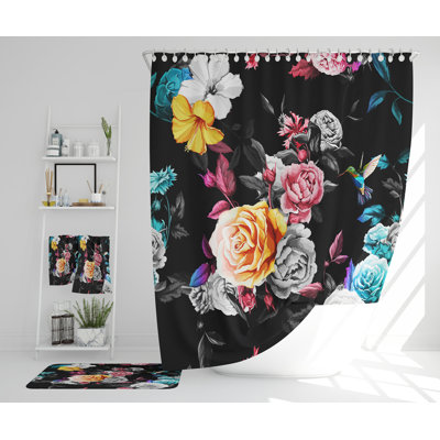 Navena Polyester Shower Curtain Set