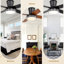 44" Modern Flush Mount Ceiling Fan with Lights and Remote, 6 Speed Reversible DC Motor, Low Profile Ceiling Fan-1515590685-1515590684