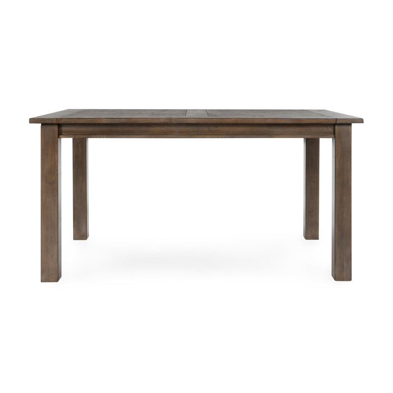 Kraker Solid Wood Dining Table, Distressed Brown