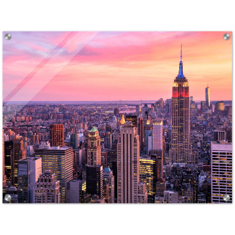 Vue de NYC, impression sur toile, horizon de New York, affiche sur toile, paysage urbain de Manhattan, Cadre photo en métal