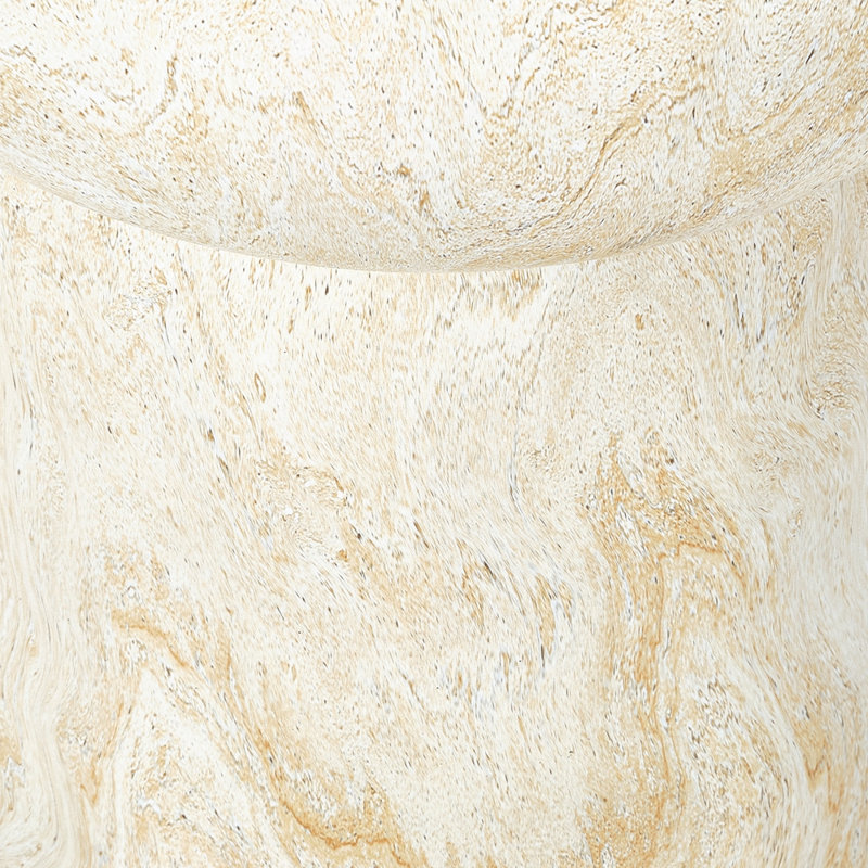 Mushroom-Shaped Design Outdoor Side Concrete Tables, Beige/Yellow