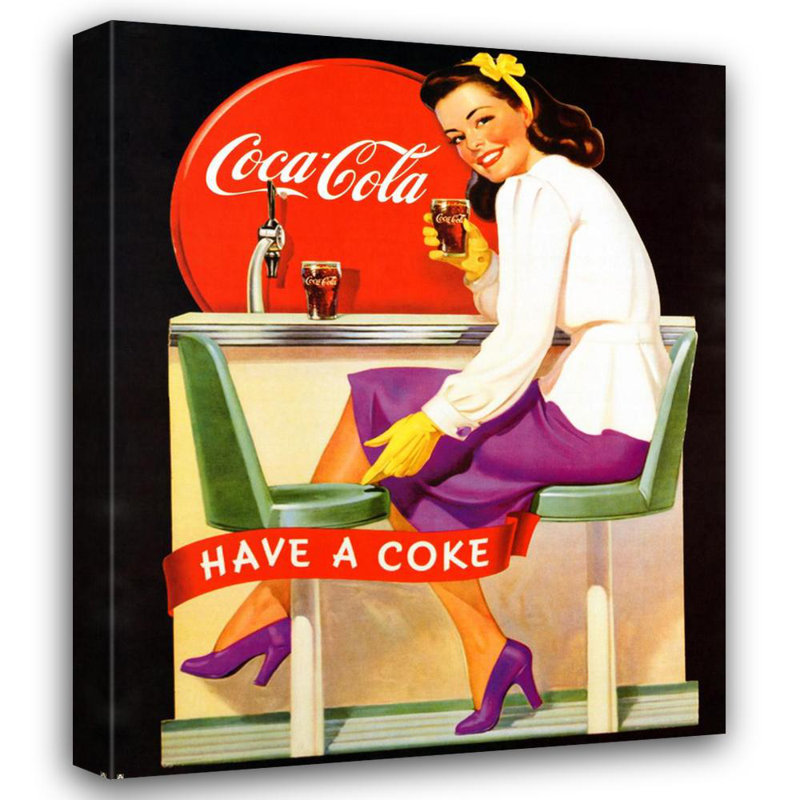 Coca-Cola Lady in Purple, 35" H x 28" W