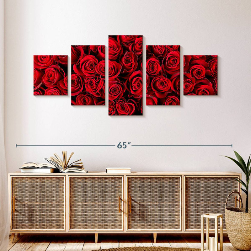 Red Rose Bunch, 24" H x 55" W
