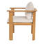 Chaises de salle à manger de patio moderne, finition en bois de teck d'acacia, rembourré pour l'extérieur