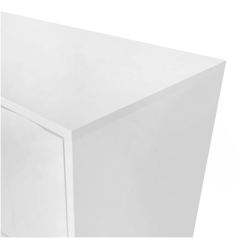 Buffet 47,2 po avec 2 portes et tiroirs, tablette réglable, armoires de cuisine à motif ondulé avec pieds en métal pour salle à manger, chambre à coucher, salon