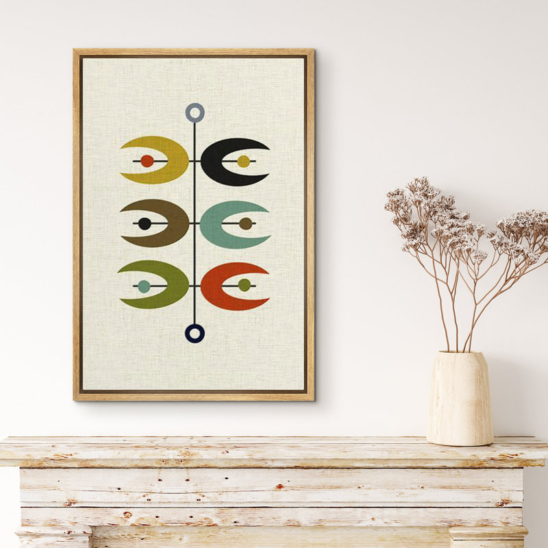 Décoration géométrique colorée abstraite de style Mid-Century Mid-Century pour salon, chambre à coucher X16, Naturel