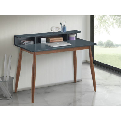 Mid-century Modern Writing Desk - Top & Solid Rubber Wood Legs 43"w X 23.6"d 34.4"h Construction Study