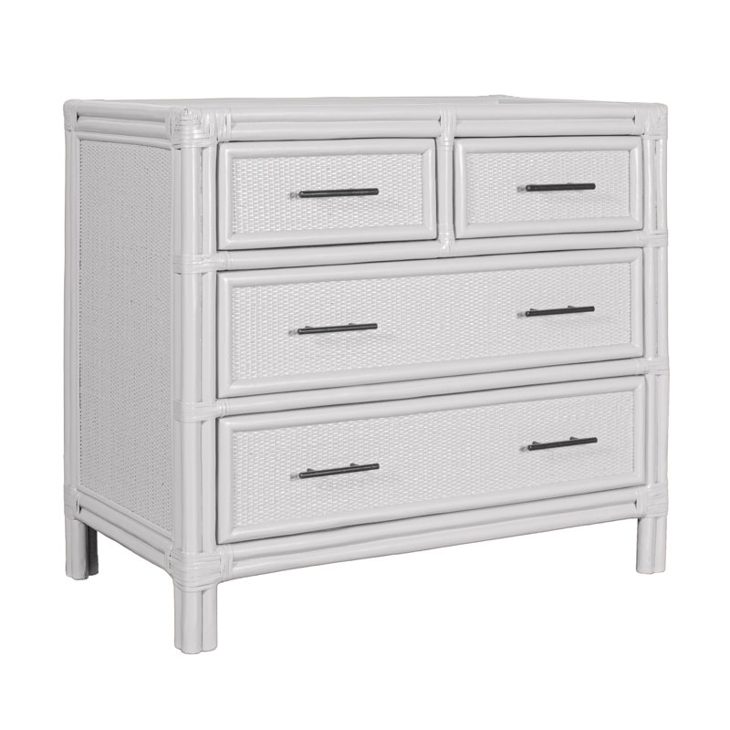 Aruba 4 - Drawer Nightstand, White/Black