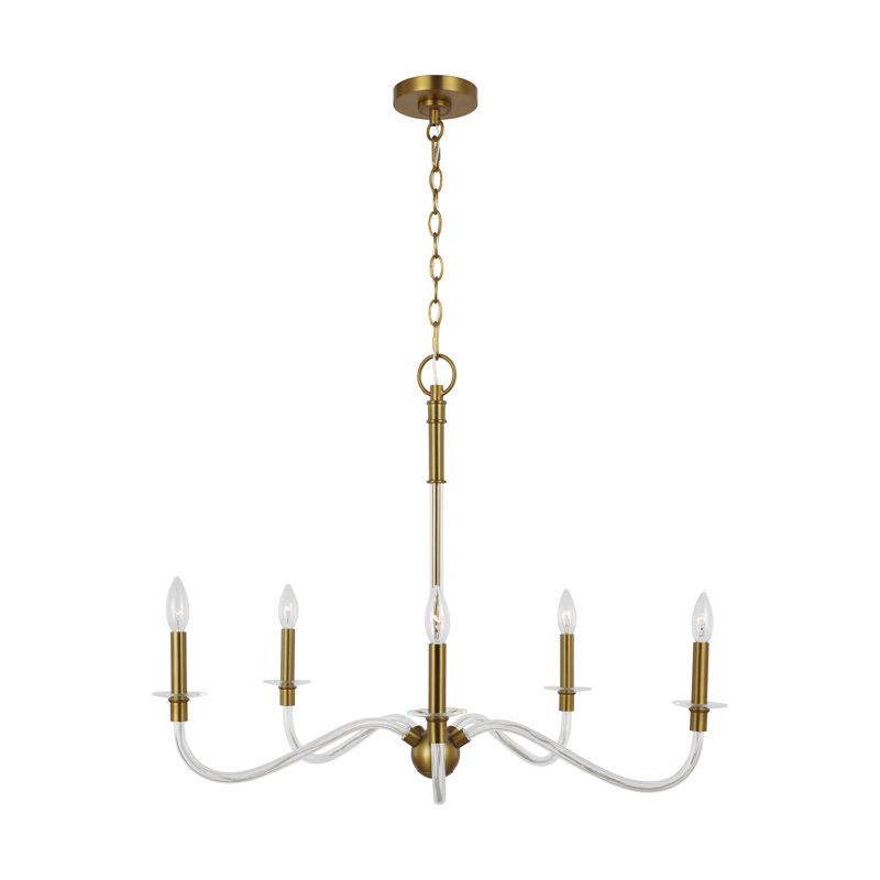 Hanover 5 - Light Chandelier, Burnished Brass, 5 Lights, 24" H x 31.875" W x 31.875" D