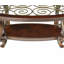 Table basse Freudenburg rustique avec plateau en verre et pieds en métal thermolaqués