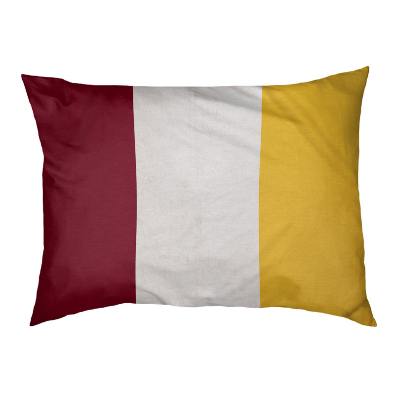 Coussin Detroit, Maroon/White/Yellow, Large (40" W x 30" D x 6.5" H)