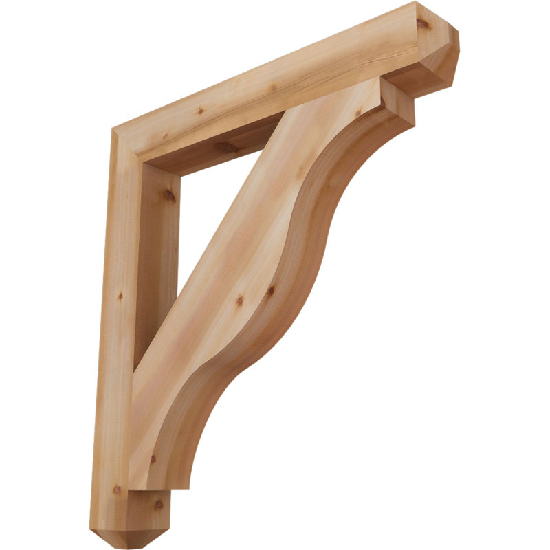 H 5.5'' W D Wood Bracket / Corbel, 48" H x 5.5" W x 44" D, Western Red Cedar
