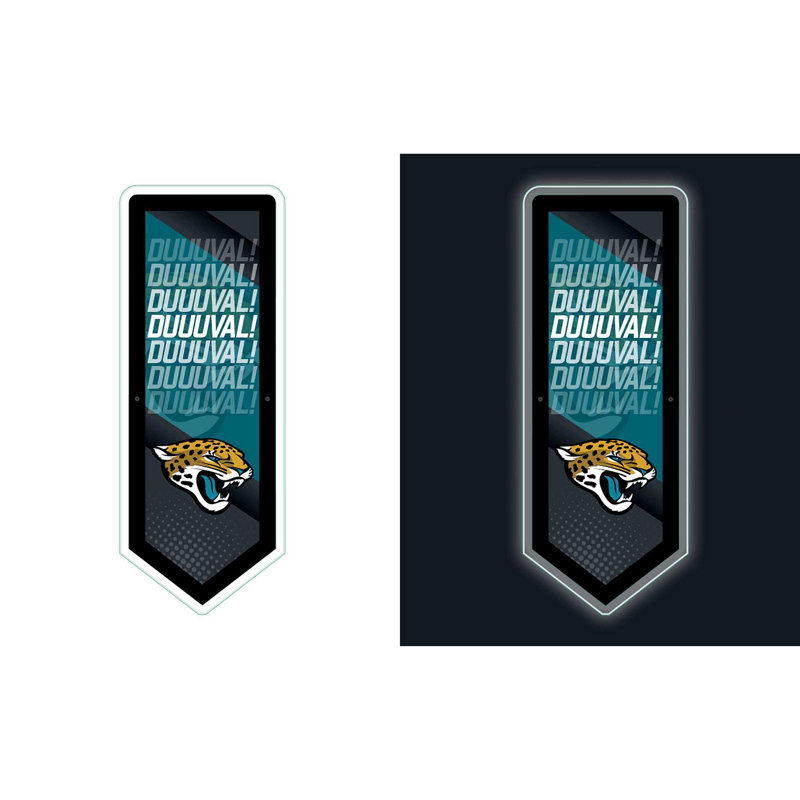 NFL LED Pennant Shaped Lighted Wall Sign, Jacksonville Jaguars