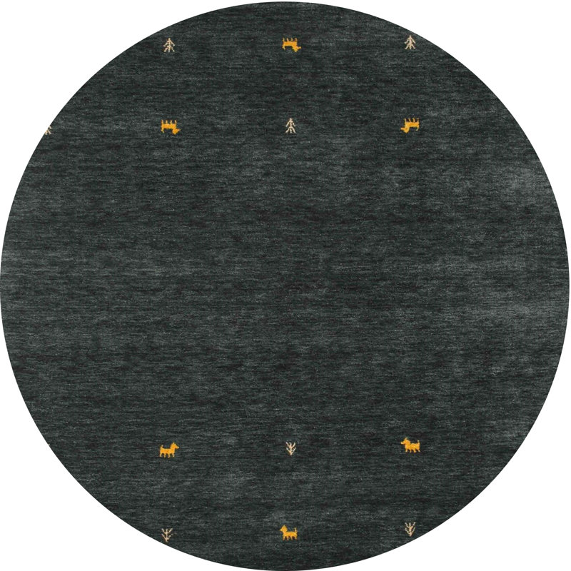 Tapis olive foncé Johna, Rond 8 pi