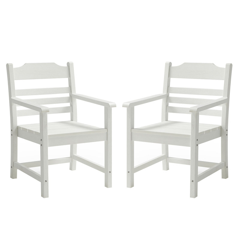 Ensemble de 2 fauteuils d'extérieur Rountree, Blanc