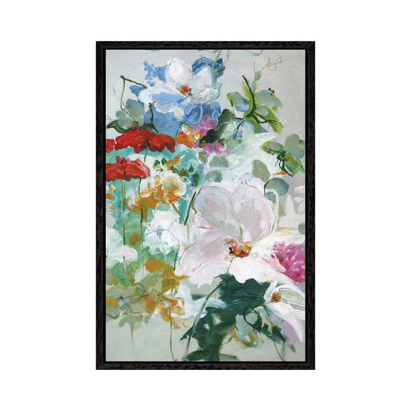 Flower Varity I - Painting on Canvas, 101.6cm H x 66.04cm W x 3.81cm D, Black Framed