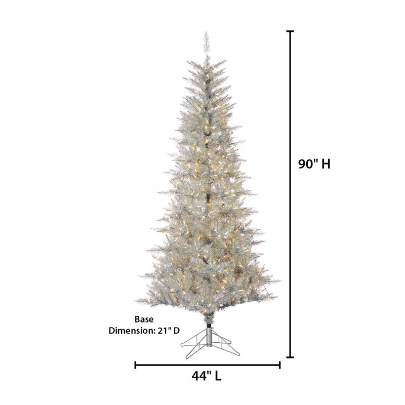 Lighted Artificial Christmas Tree, 90" H x 44" W x 44" D