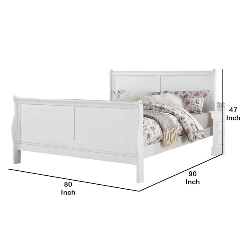 Adriano Bed, Eastern King, White