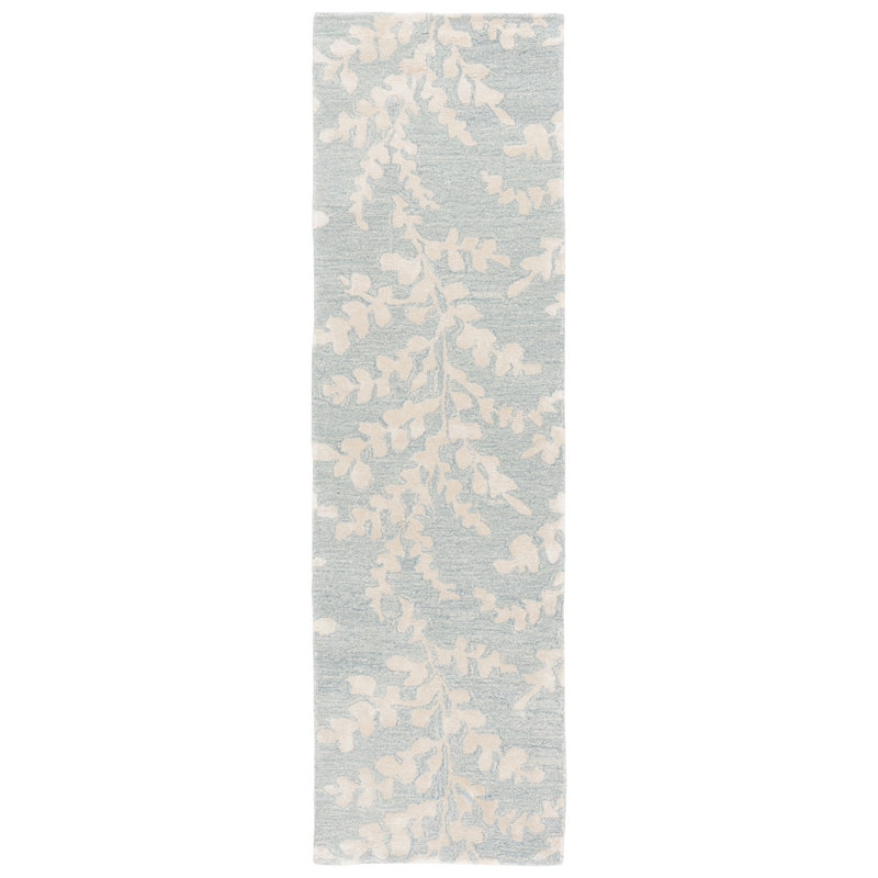Tapis bleu / beige Glamour 542, Tapis de couloir 2 pi 3 po x 8 pi