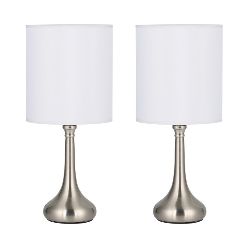 Ensemble de lampe de table 15,25 "Briggston, Blanc, Argent