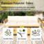Ensemble de conversation de patio en bois 3 pièces avec coussin beige
