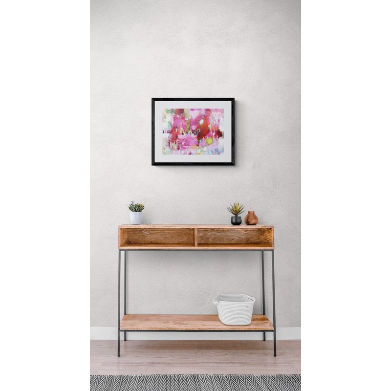 Roses And Mint Print by Elizabeth Chapman, Black Framed Paper, 17.25" H x 21.25" W