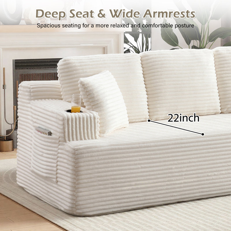 Canapé Boneless, Beige, H 35,8 po x l 86,2 po x P 36,6 po 