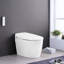 Toilette intelligente à buse autonettoyante, séchage à l'air chaud, commande à bouton latéral. Céramique, largeur de 15,59 po, poids du colis de 100,31 lb, nuit, siège chauffant. Blanc 18,98 po de hauteur, poids