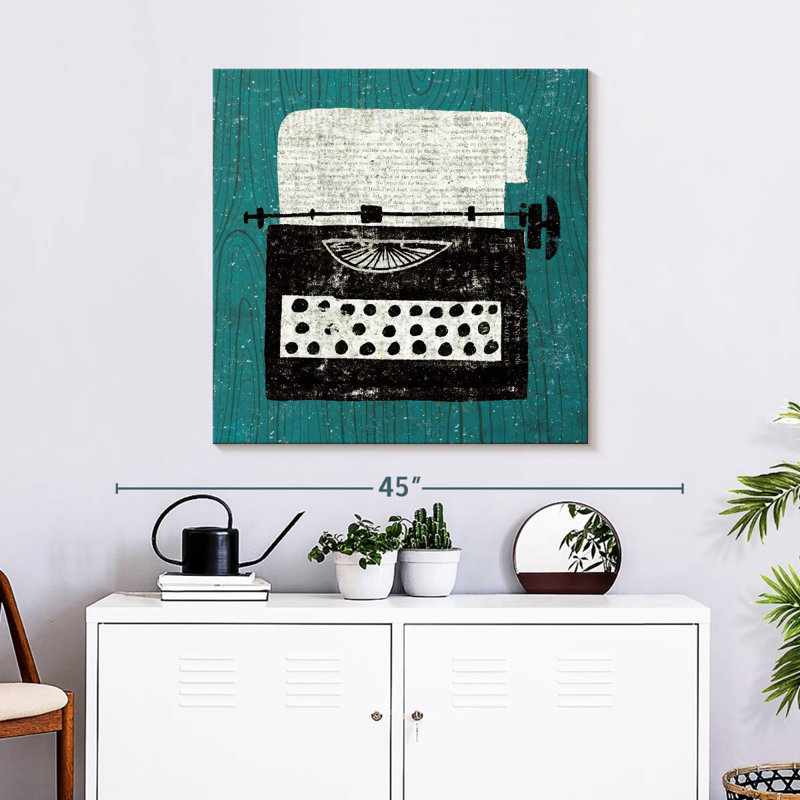 Machine à écrire Kerner Vintage sur bois, H 30 po x l 30 po